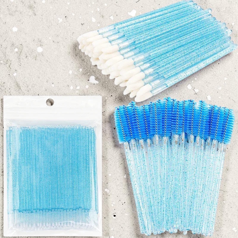 House of Tresse Aurora 200er-Set mit blauen Micro-Applikatoren und Wimpernbürsten für hygienische Wimpernreinigung