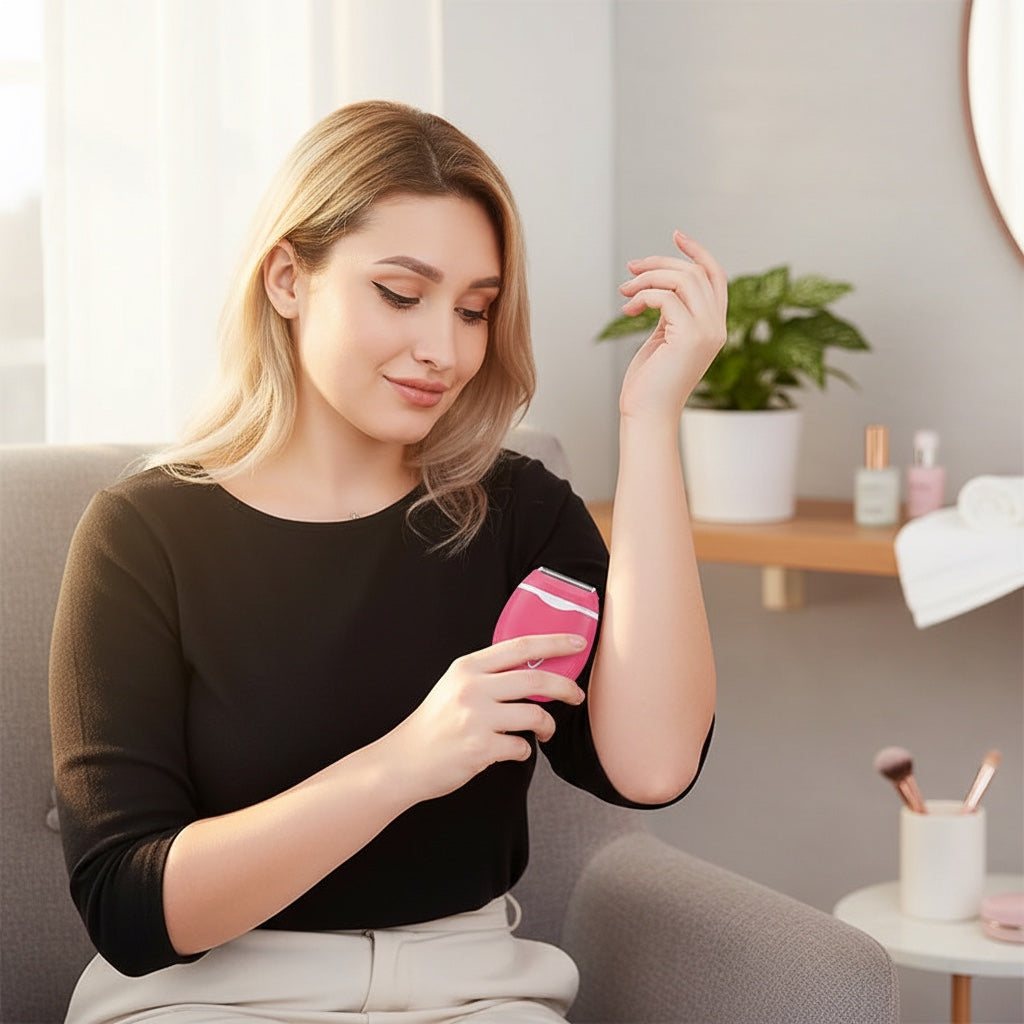 House of Tresse Luvia kompakter rosa Epilierer mit Micro-Grip-Technologie für seidig glatte Haut