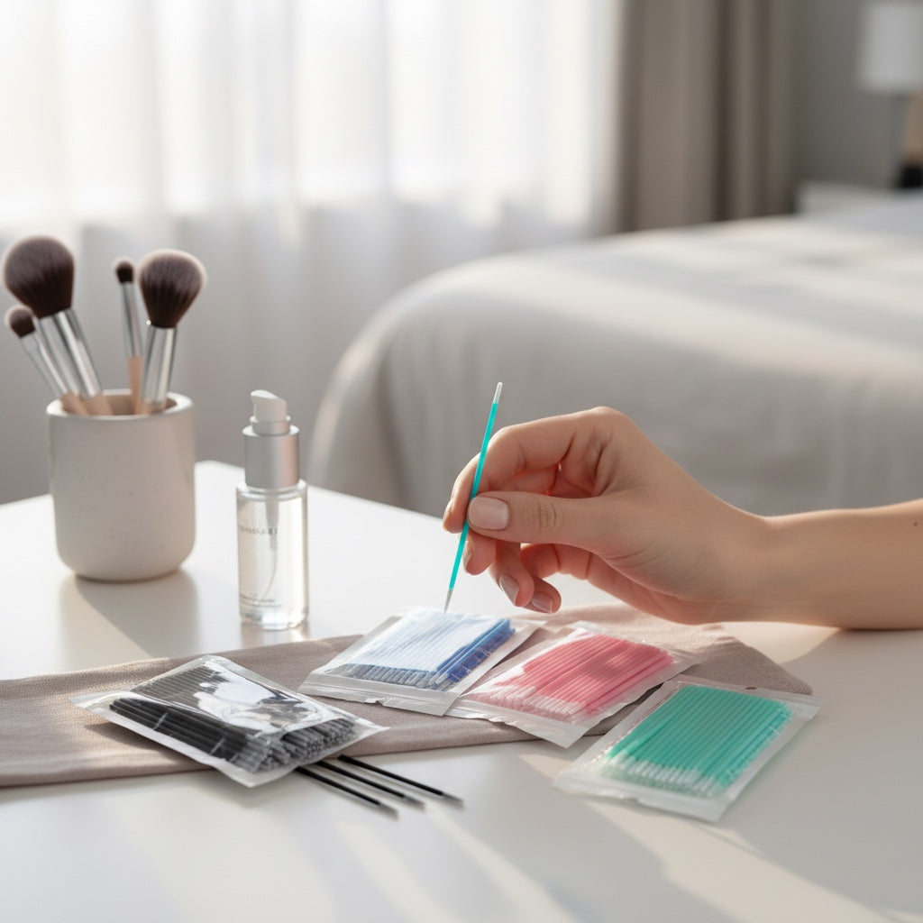 House of Tresse Micro-Brushes in verschiedenen Farben für präzises Auftragen von Wimpern-Primer und Remover