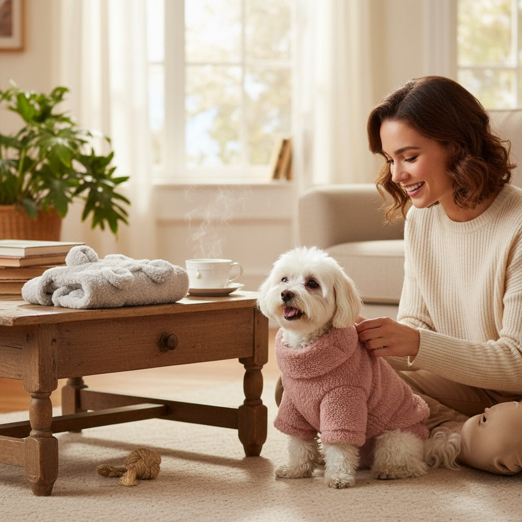 House of Tresse rosa und grauer Teddy-Pullover aus Plüsch mit Ohrenapplikationen und "Classic"-Patch